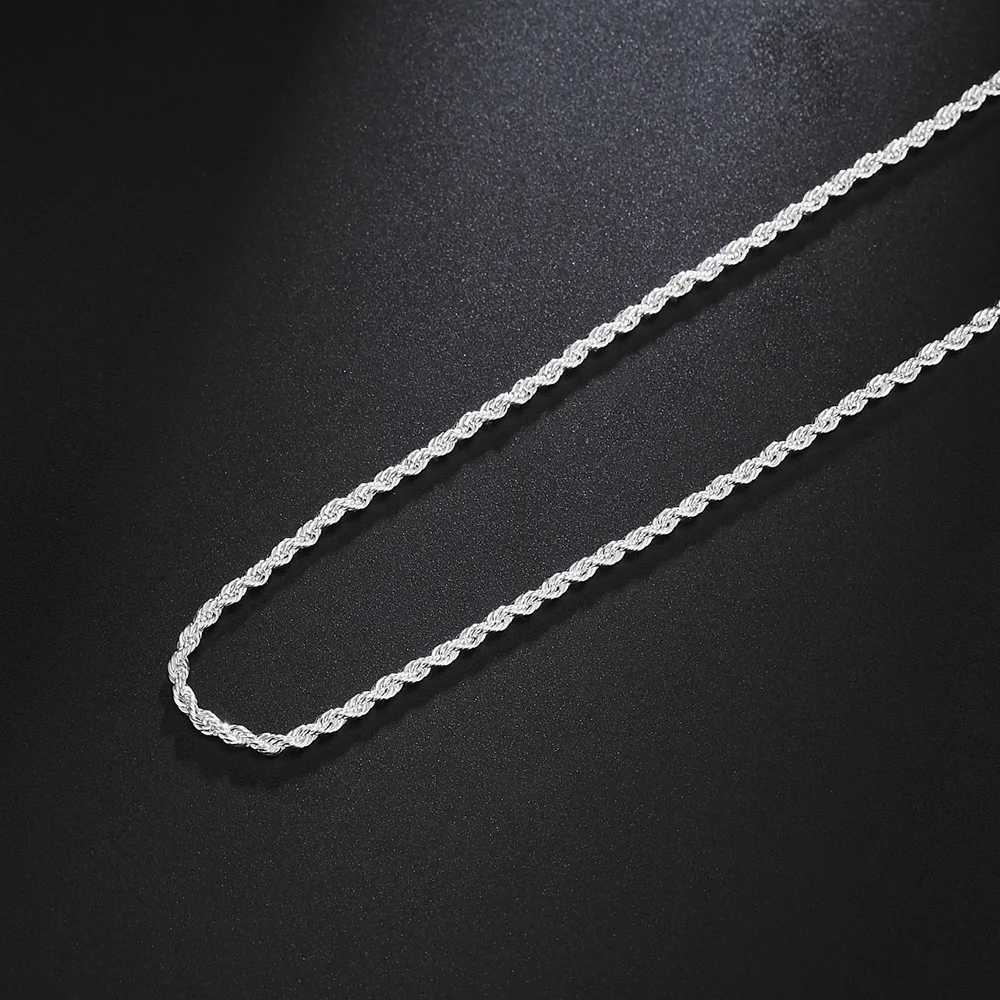 Procter Gambles new 16/18/20/22/24 inch 925 sterling silver 2MM twisted rope chain necklace suitable for women and mens fashionable wedding jewelry gi