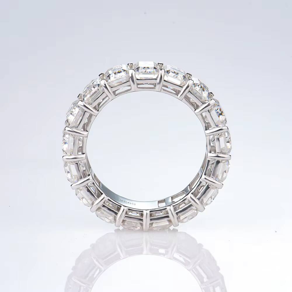 925 Sterling Silver DEF 46mm Emerald Cut Mossanite Moissanite 925 Sterling Silver Jewelry for Man