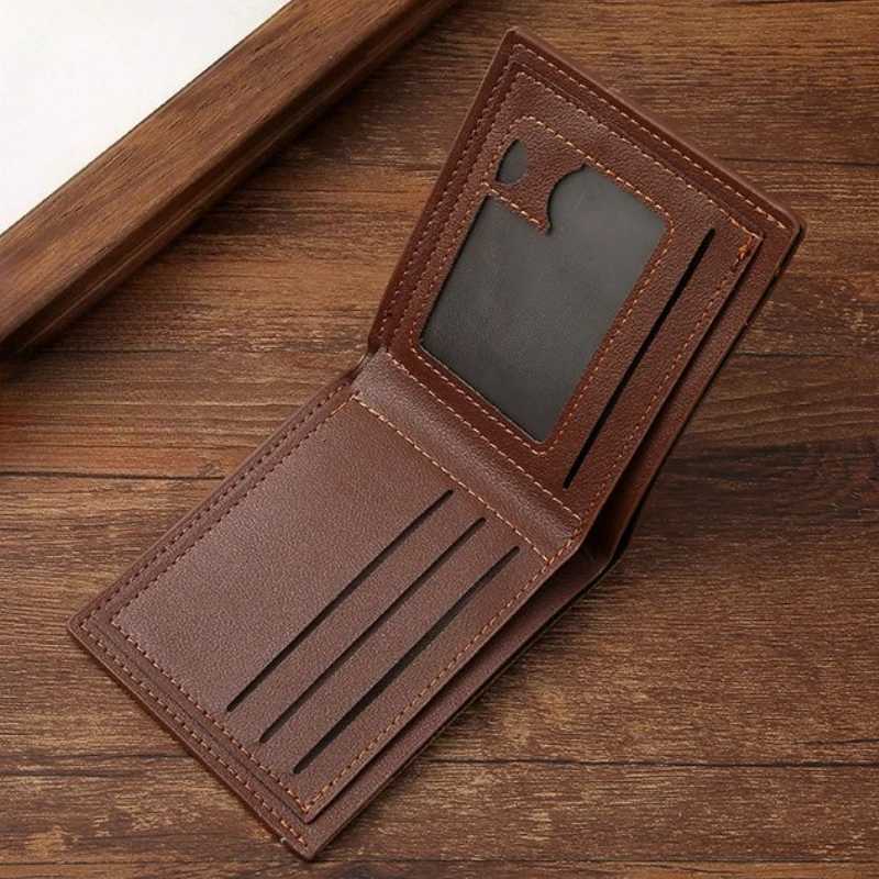 Thin Mens Wallet Horizontal Short Bifold Large Capacity Card Holder Slim Minimalist Business Wallet for Men Youth FashionT251119