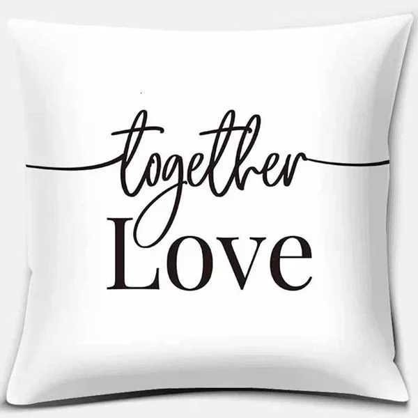 Home Decoration Car Sofa Living Room Cushion Cover Black and White Geometric Printing Square caseM251119