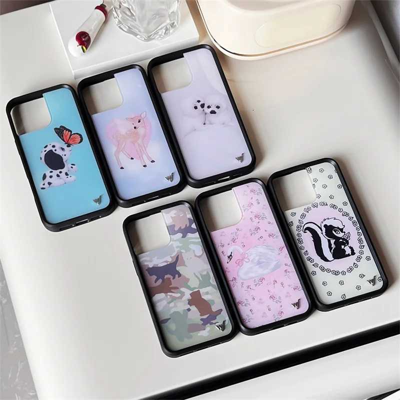 3D Wildflower Angel Swan Kitten Phone Case for iPhone 12 13 14 15 16 Pro Max Plus Little Stinker Wildflower Anti-Fall Cover Y251118
