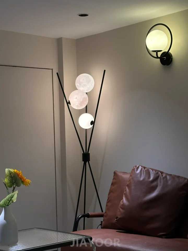 Nordic Living Room Sofa Floor Lamp Modern Moon Standing Lamp Simple Home Decoration Lamp LED Lighting Bedroom Desk Lamp M251119