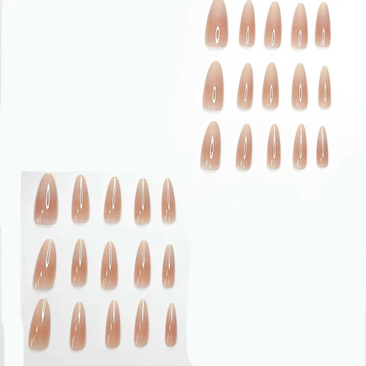 24-piece Long French Minimalist Gradient Fingernail with 1 Jelly and 1 Nail FileT251118T251119