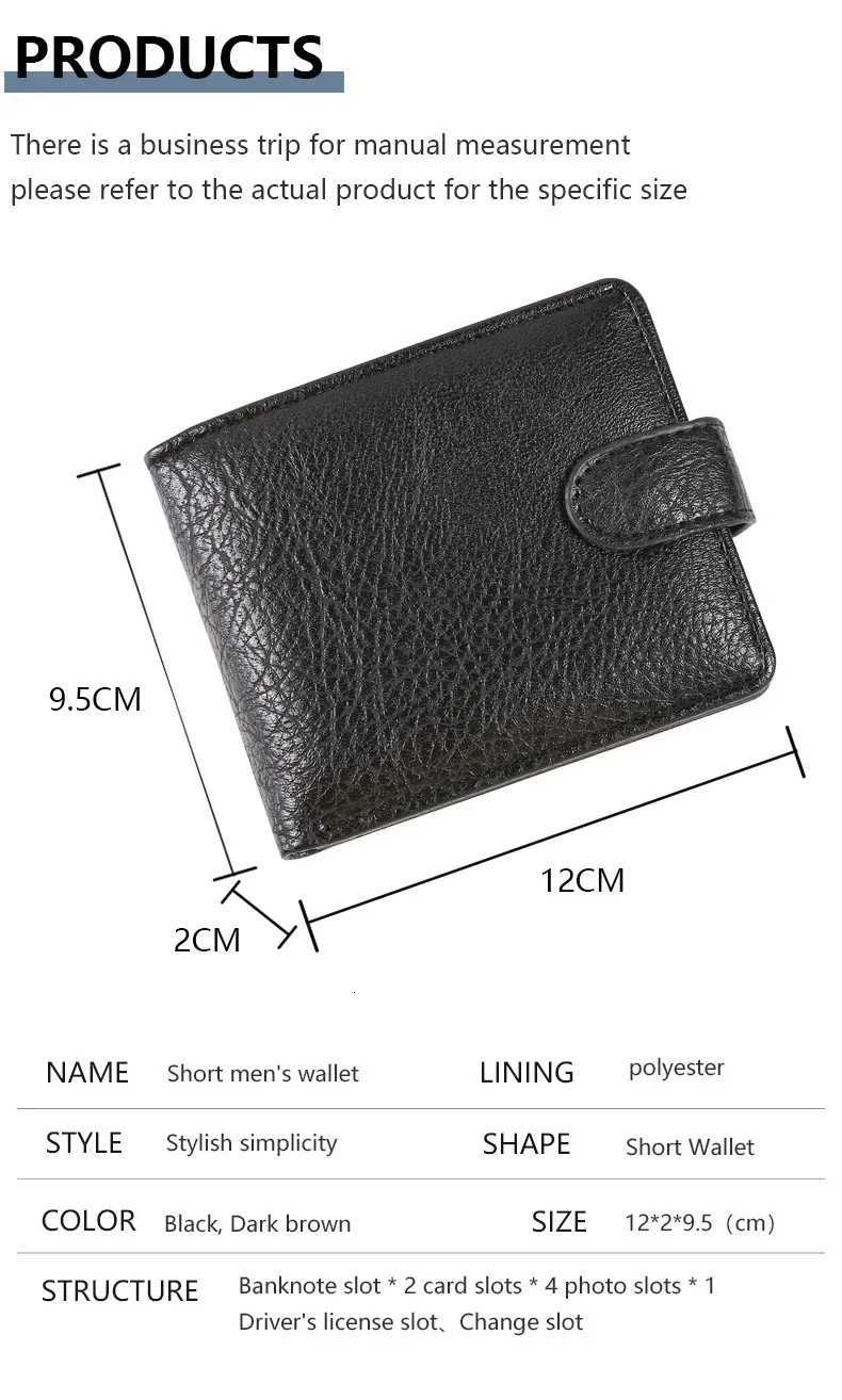 Vintage Wallet For Men Leather Short Hasp Man Wallets Casual Durable Coin Pouch Male Slim Photo ID Card Holders Purse Money ClipT251119