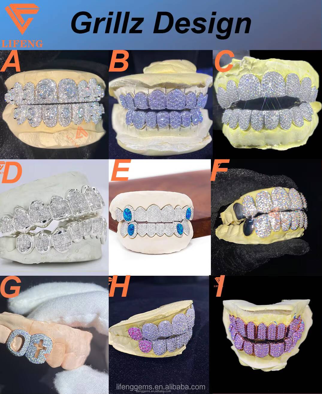 Custom Big Stone 925 Sterling Sliver VVS Moissanite Grillz Iced Out Womens and Men Hip Hop Jewelry Grillz Teeth Diamond Grillz