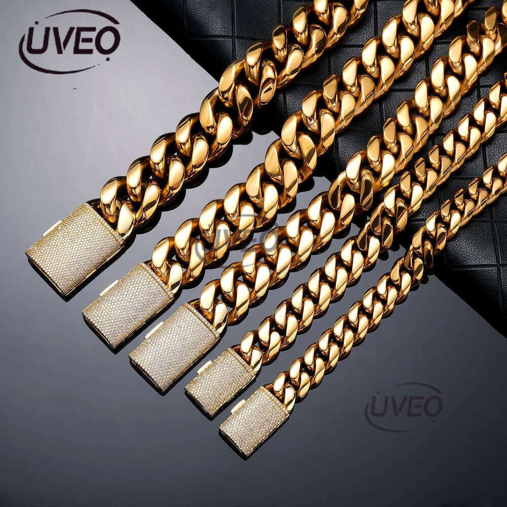 Cuban Chain Necklace for Men Gold Plated Hip Hop Jewelry Multiple Sizes Free Shipping
