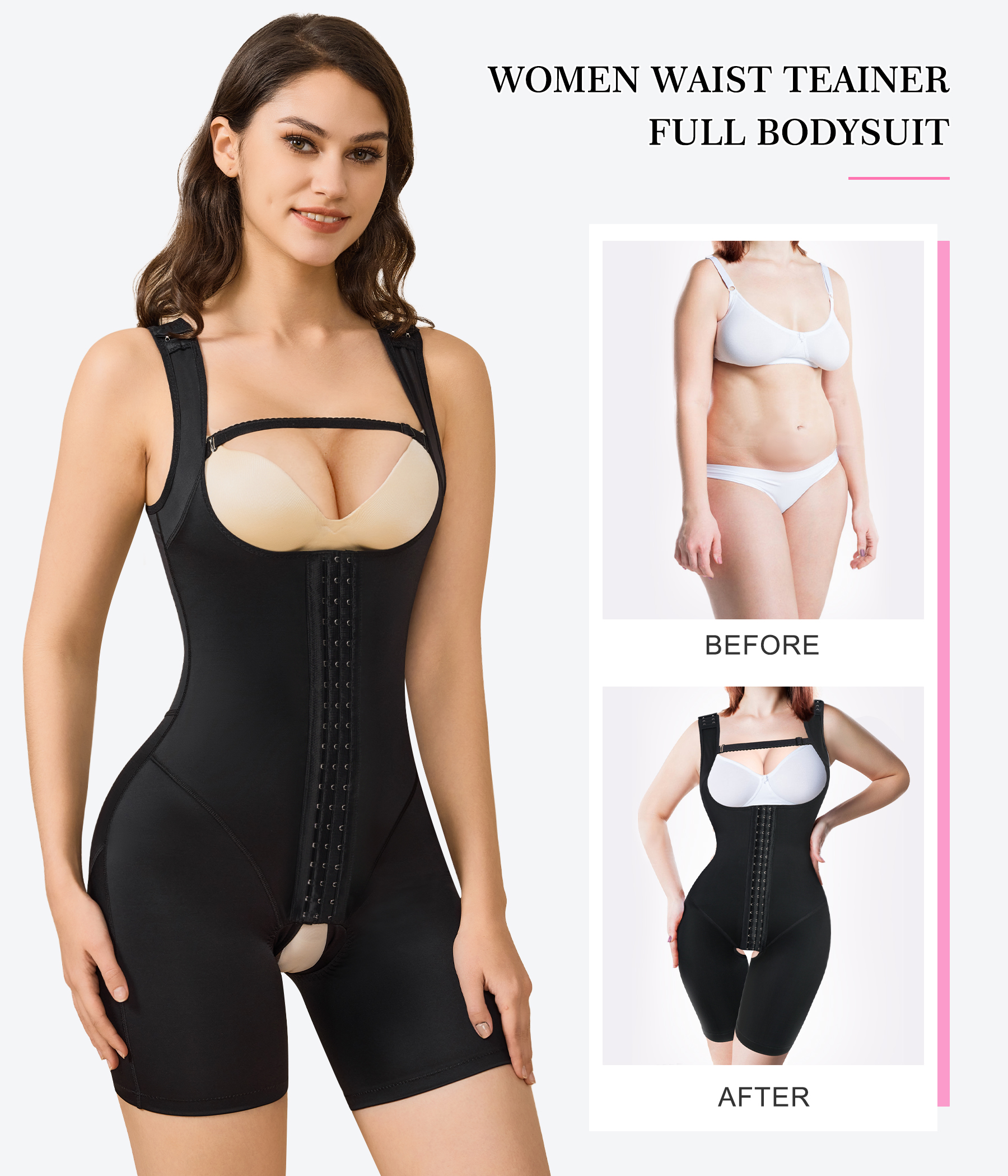 Sexy Bustier Corset Plus Size Body Shapewear Black Color Women Slimming Corset 3XL Waist Corset Body Shapewear Seamless Shaper Slimming Bodysuit Tummy