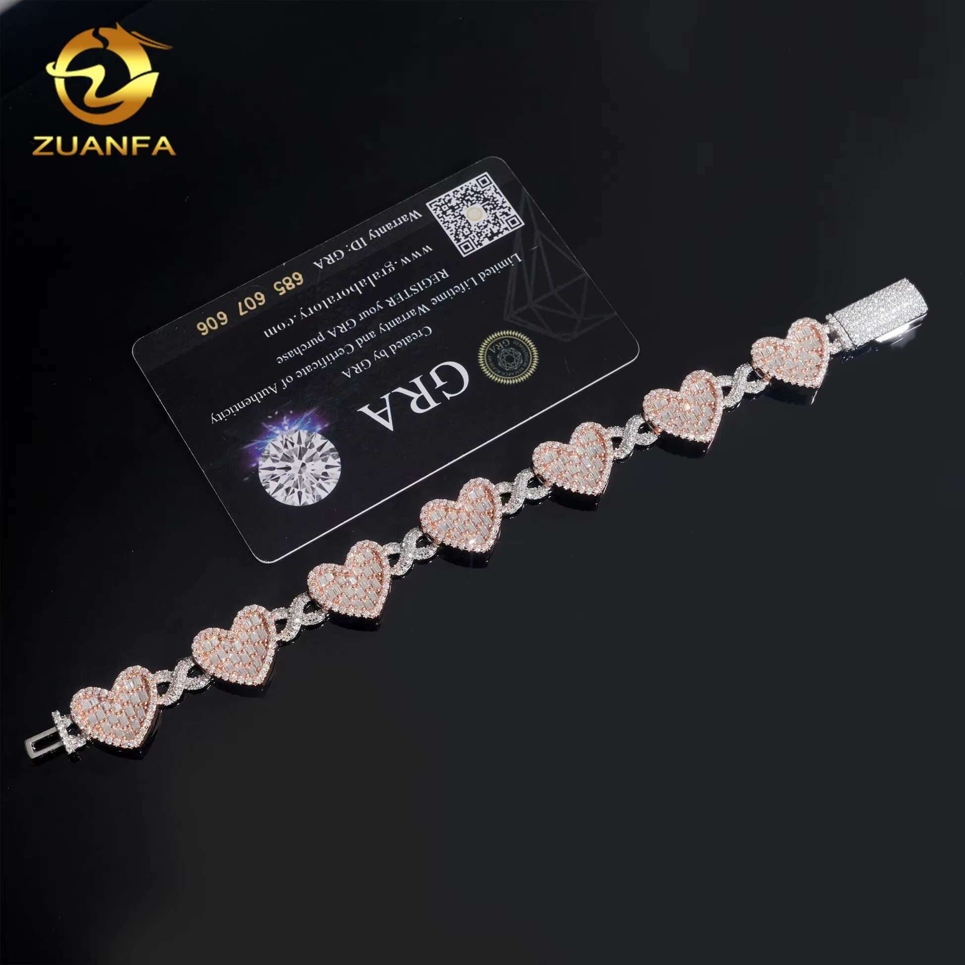New Arrivals Sterling Silver 925 Fine Jewelry Iced Out Diamond VVS Moissanite Jewelry Cuban Link Chain Hip Hop Bracelet