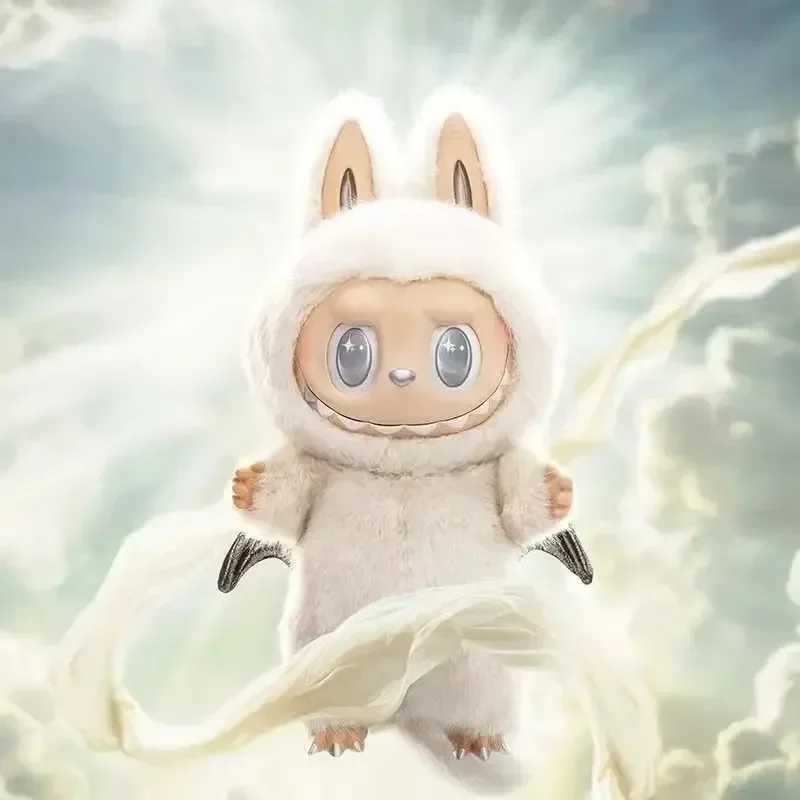 2025 New High Qu Monsters Labubu Angel Blind Box White Doll Vinyl Plush Doll Handmade Birthday Gift W250419