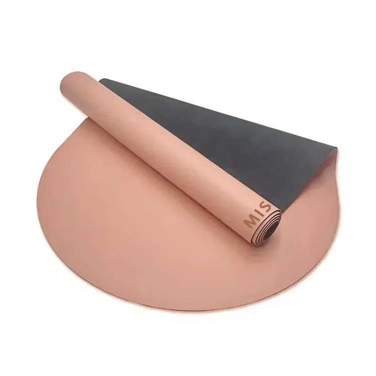 5mm beige nude brown chocolate arch SU anti slip customized oval pill shape black matte vegan PU rubber yoga matXJ250419
