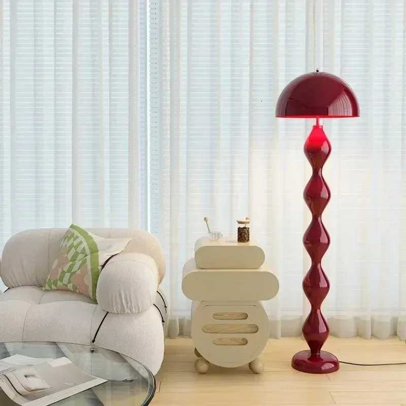 Black Iron Floor Lamp Mushroom Lamp Stand for Bedroom Bedside Sofa Corner Home Decoration Living Room Smooth Color Floor Light M251119