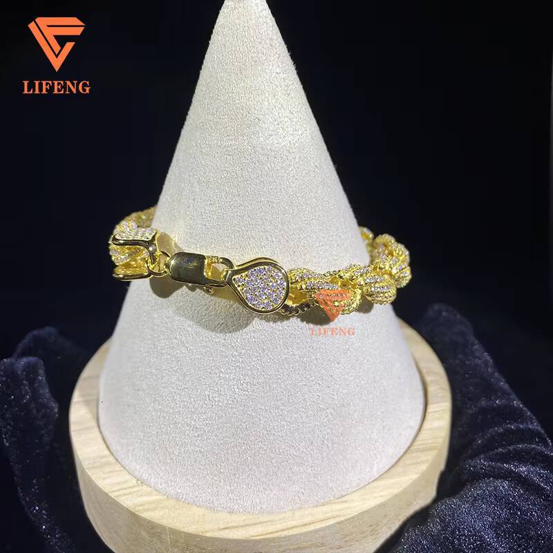 Wholesale VVS D Color Moissanite Jewelry Bracelet Hip Hop S925 Silver Chain Necklace Men Cuban Link Iced Out Tennis Rope Chain