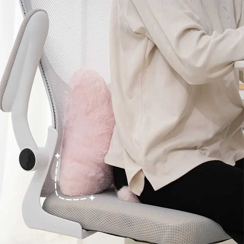 Simple bow pink sofa office desk chair soft and comfortable waist support master bedroom bedside decorationM251119