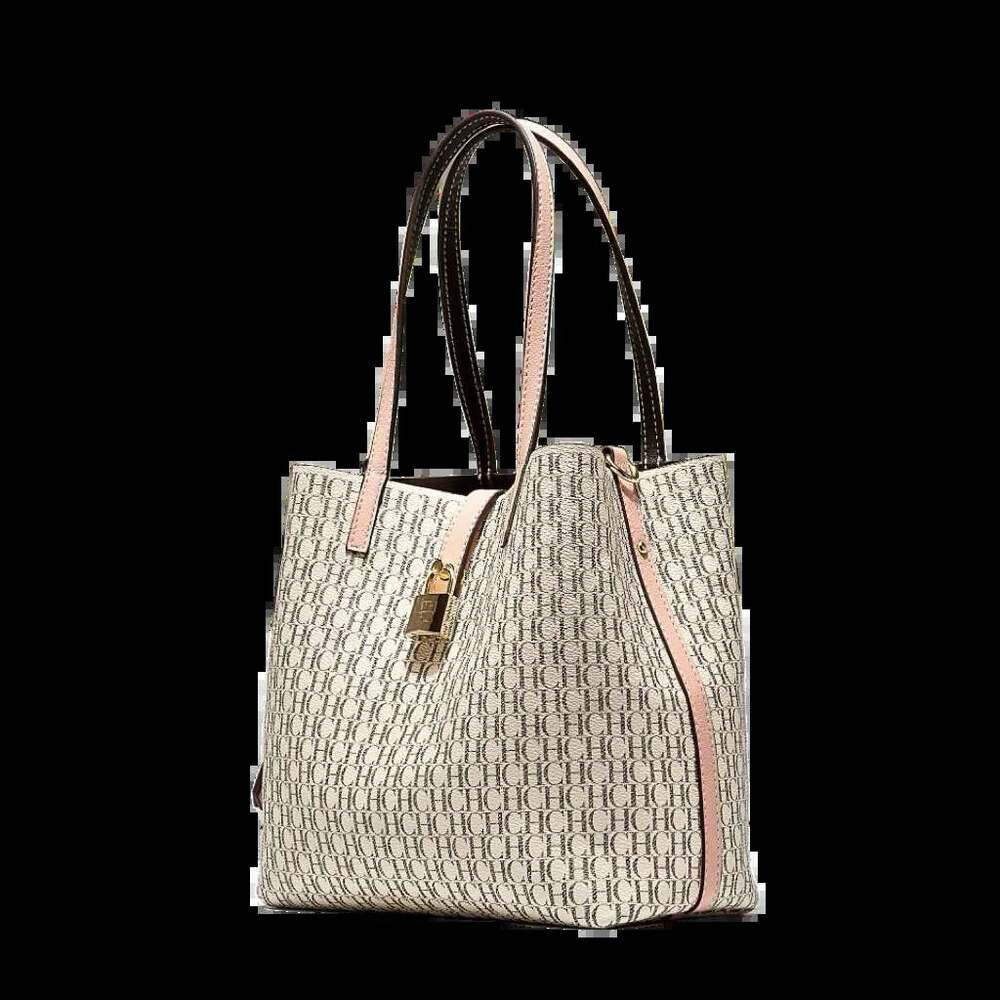 For CH Premium Versatile Leather Crossbody Large Capacity Daily Commuter Tote Bag Letter Print Design Ladies Fashion