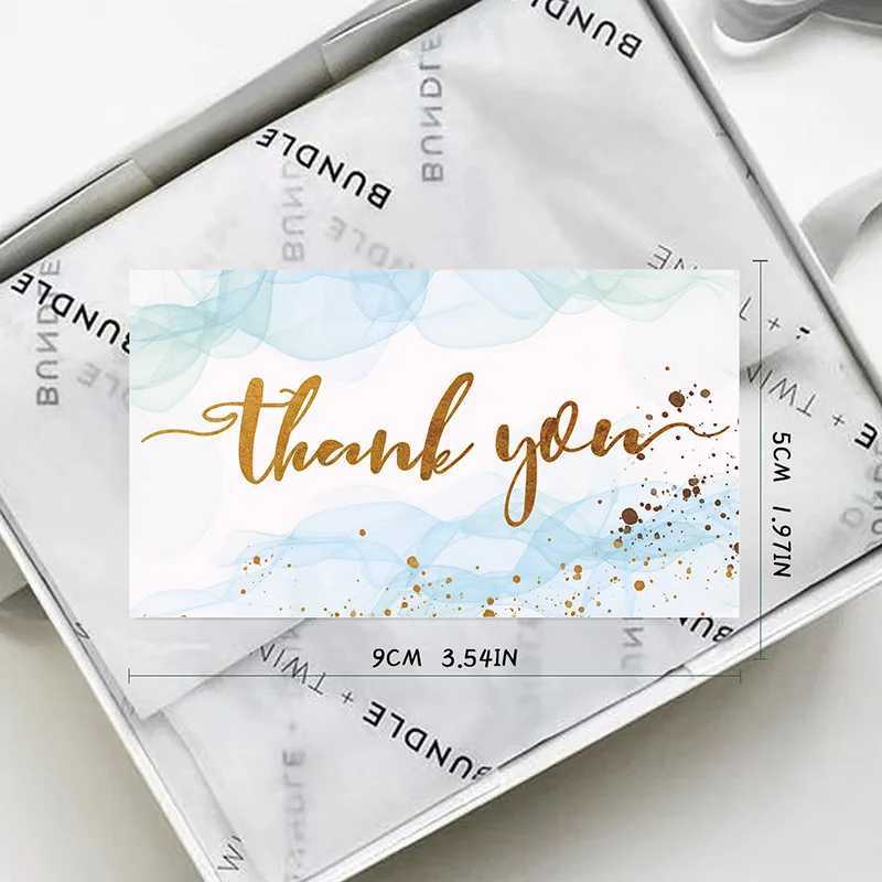 50pcs/ Pack Gold Textured Thank You Cards Suitable For Weddings Business Party Invitations Holiday Cards G251119