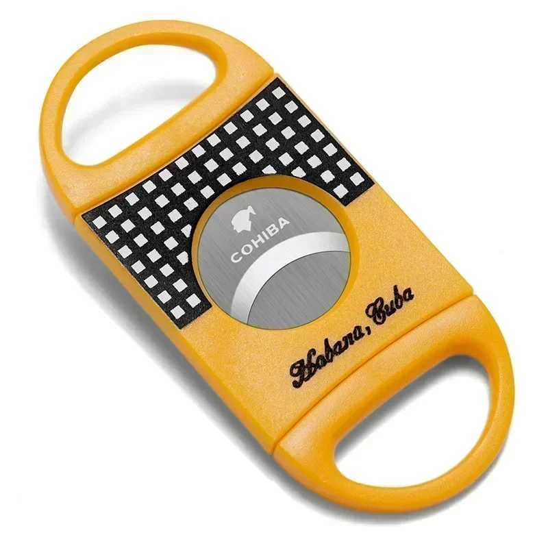 Premium Cuban cigar accessory set includes a cigar piercer and a portable cigar cutter with a sharp V - cut blade.C250419