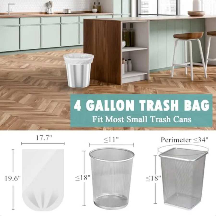Small Trash Bags 4 Gallon 105 Count 4 Gallon Trash Bag Unscented Small Garbage Bags Bathroom Trash Bags White 4 Gal Small Trash C251119