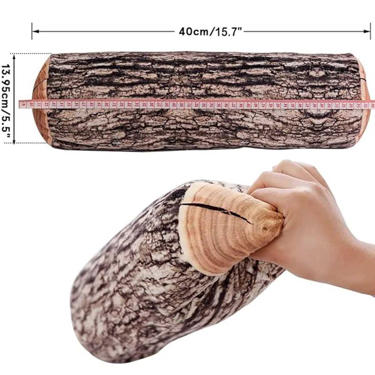Decorative Round Throw Comfortable Cute Wood Log Cushion for HomeCouch Sofa Bedroom Living Room DecorM251119