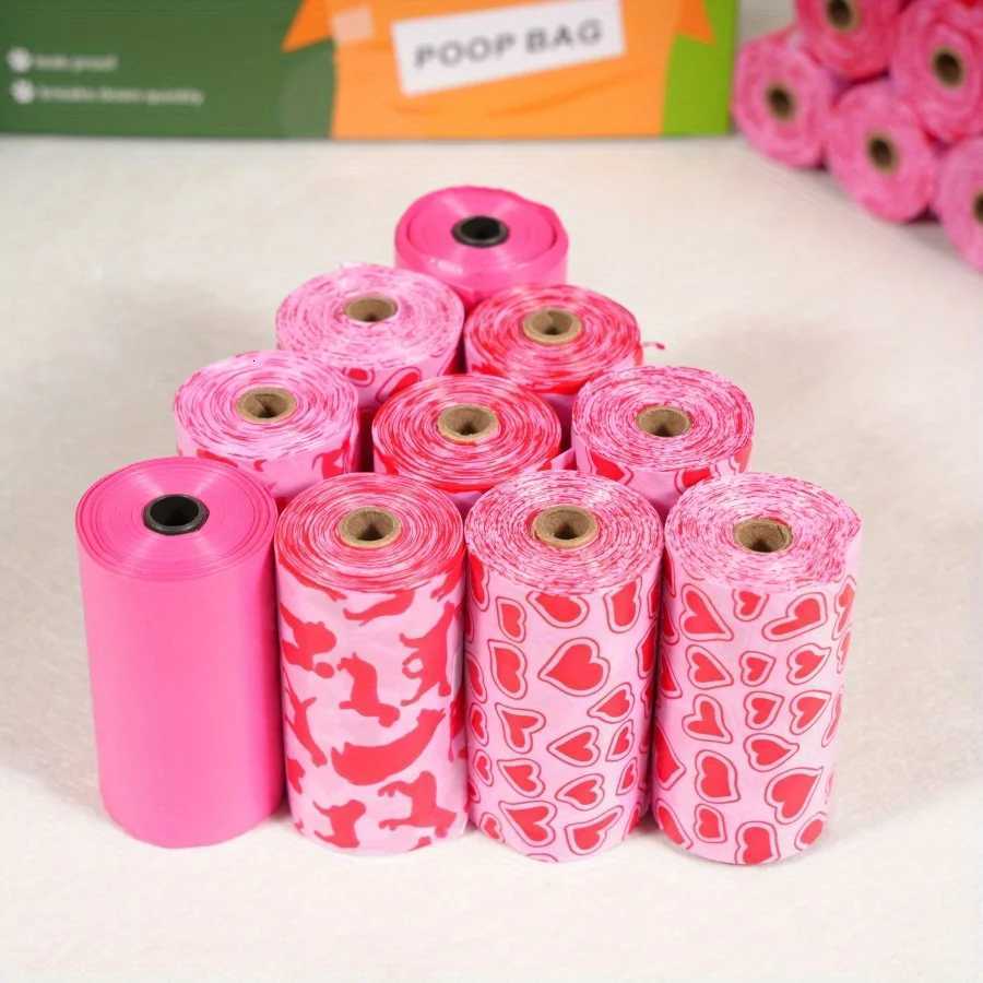 150pcs 10 Rolls Dog Poop Bags Plastic Waste Bags for Small Dogs Pet Feces Outdoor Walking Travel Mixed Colors Paw Print Style C251119