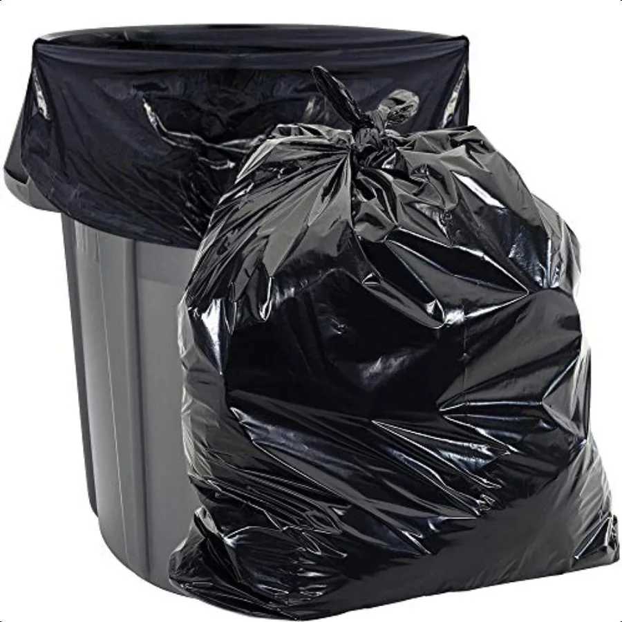 Heavy Duty 55 Gallon Trash Bags Value 50 Pack 15 MIL equivalent Industrial gth Plastic 35 x 55 for 5055 Gal Cans Fits Toter Ru C251119