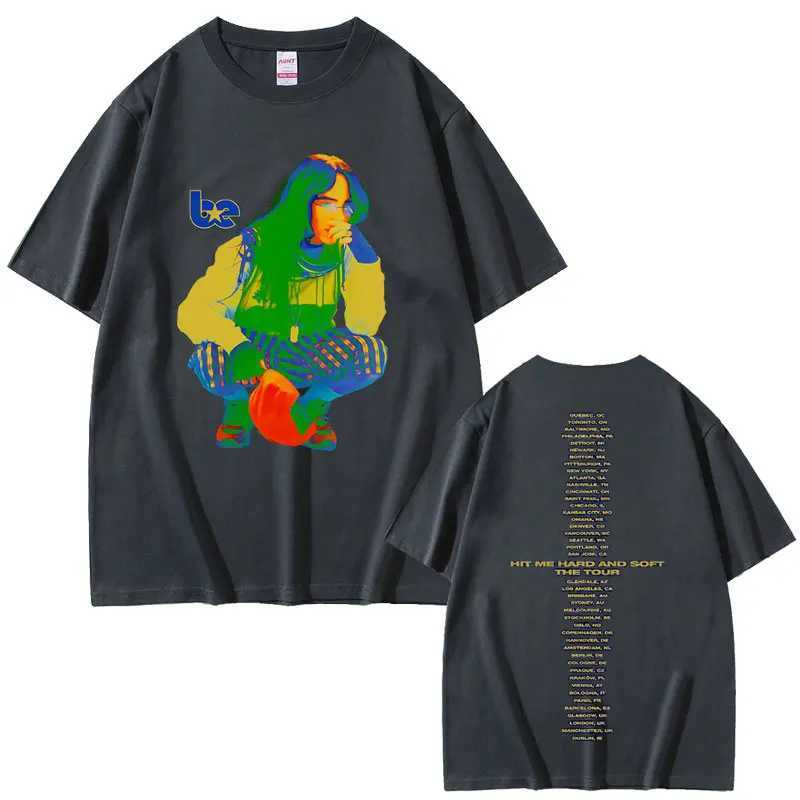 Hit Me Hard and Soft Tour Same Style Printed T-shirt Mens Fashion Pop Music T-shirt Retro Extra Large T-shirt Short SleeveXJ250418