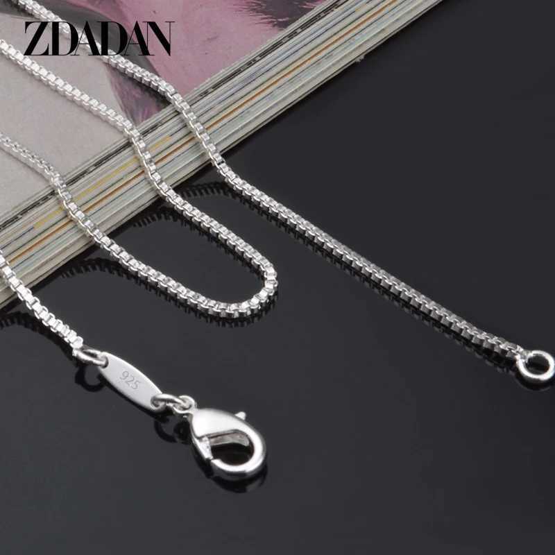 ZDADAN 100% genuine 925 sterling silver 2mm box chain necklace suitable for womens fashion jewelryT250418