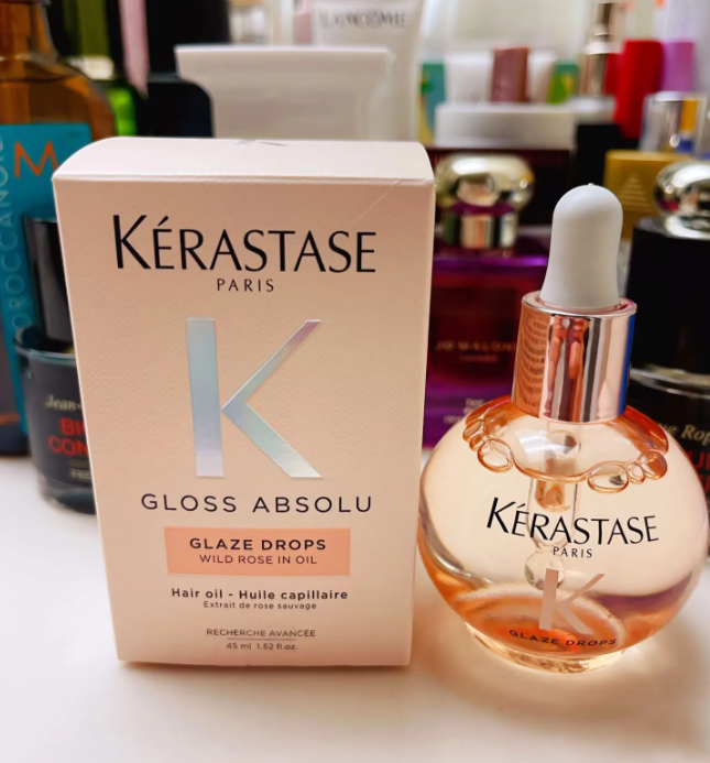 KERASTASE Gloss Absolu Glaze Drops Wild Rose In Oil 45ml Huile capillaire Hair oil Anti frizz Hair Care Oil Smooth Repair Nourishing Essential Oil