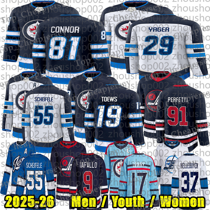 55 Mark Scheifele winnipeg hockey jersey 19 Jonathan Toews Brayden Yager Adam Lowry Josh Morrissey Luke Schenn Hellebuyck Alex Iafallo Cole Perfetti j