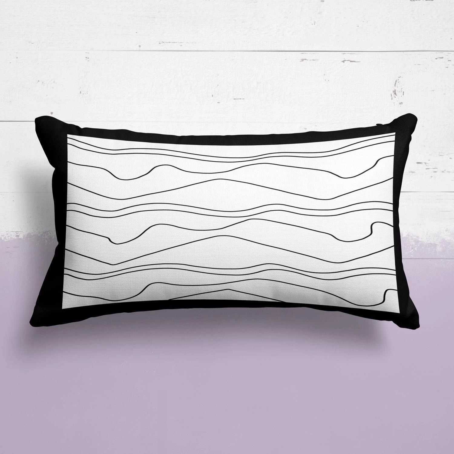 Ins Nordic Geometric Black White Luxury Sofa Cushion Homestay Dorm Minimalist Living Room Line New M251119