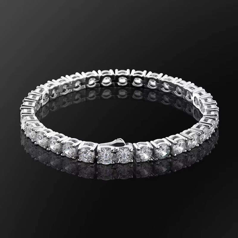 Fashion Jewelry Chain Necklace 14k White Gold Plated 5A moissanite Men and Women Tennis Bracelet