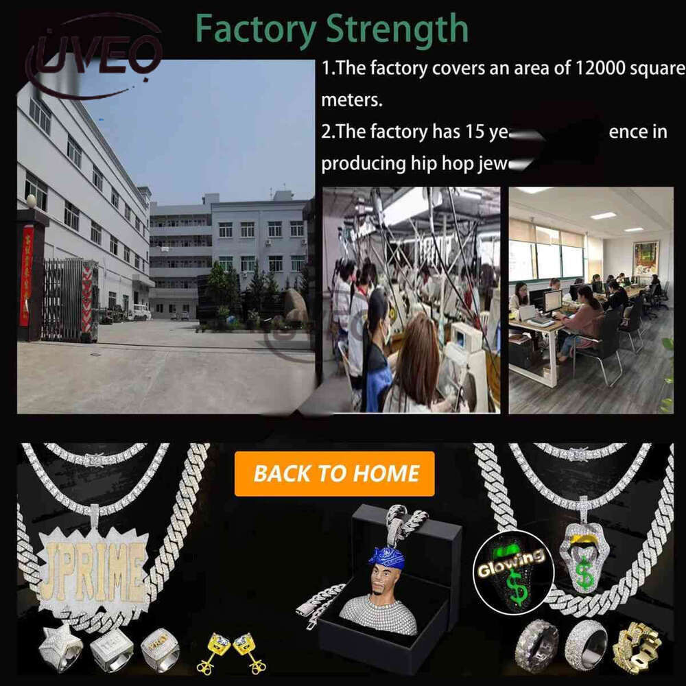 Fine Jewelry Custom Iced Out VVS Moissanite Dia Hip Hop Gold Plated Sterg Sier Letter Pendant Men