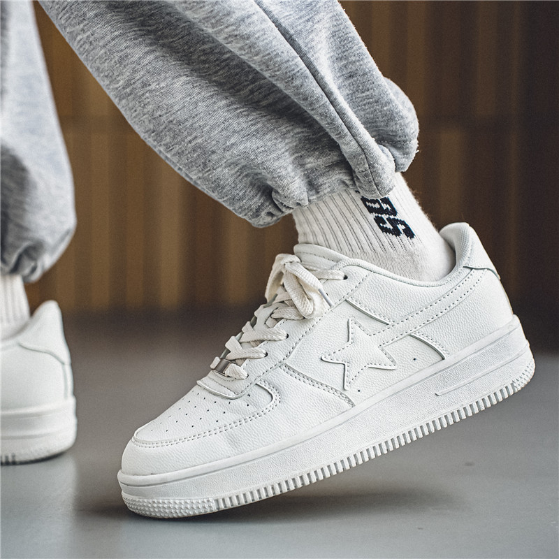 King size South men's hot sale retro style star board shoes lightweight low-top platform versatile comfortable casual shoes2025