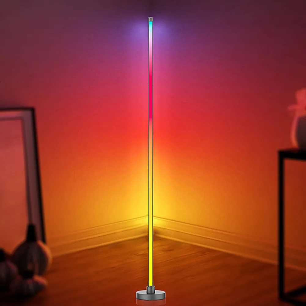 Modren LED Floor Lamps RGB Dimmable Indoor Lighting with Remote Control and App Music Mode 16 Million Colours for Home Decor M251119