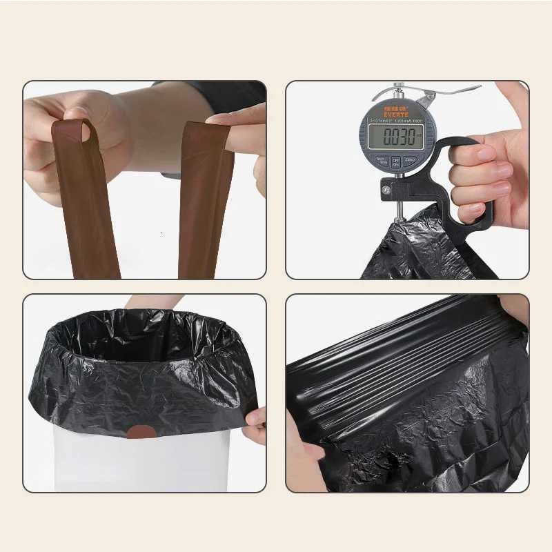 100PCS Drawstring garbage bag no tear thickening automatic closing garbage bag kitchen bedroom bathroom garbage bag C251119