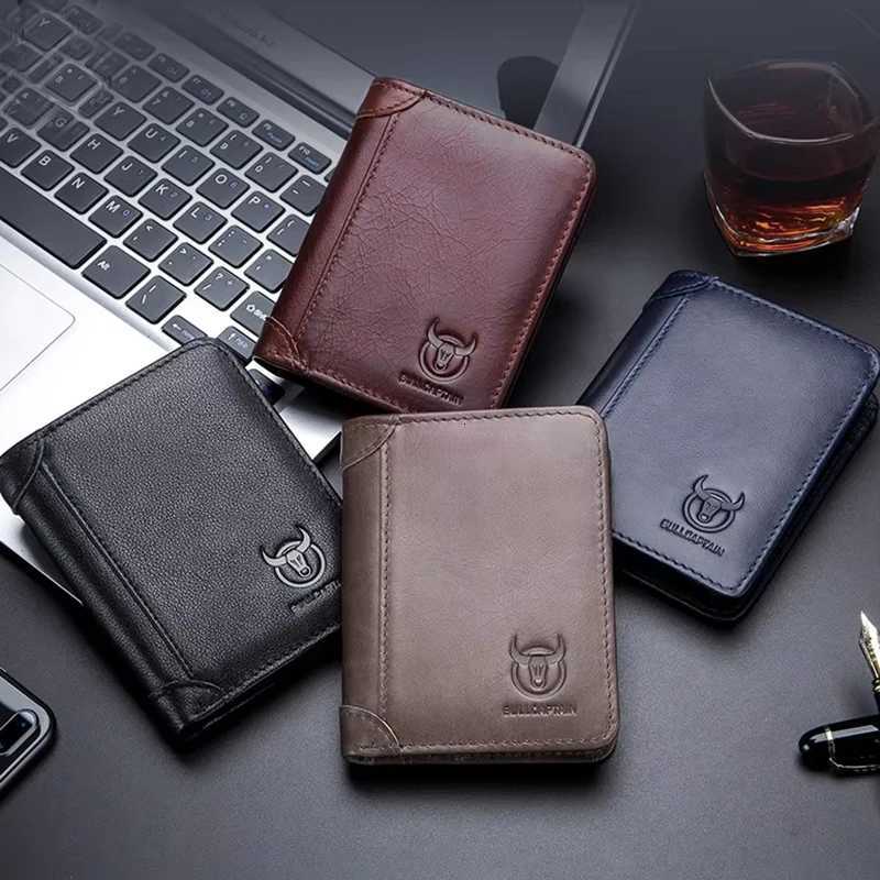 Blue Fashion Genuine Leather Man Wallet High Quality Card Holder Male Purse Pocket RFID Blocking WalletT251119