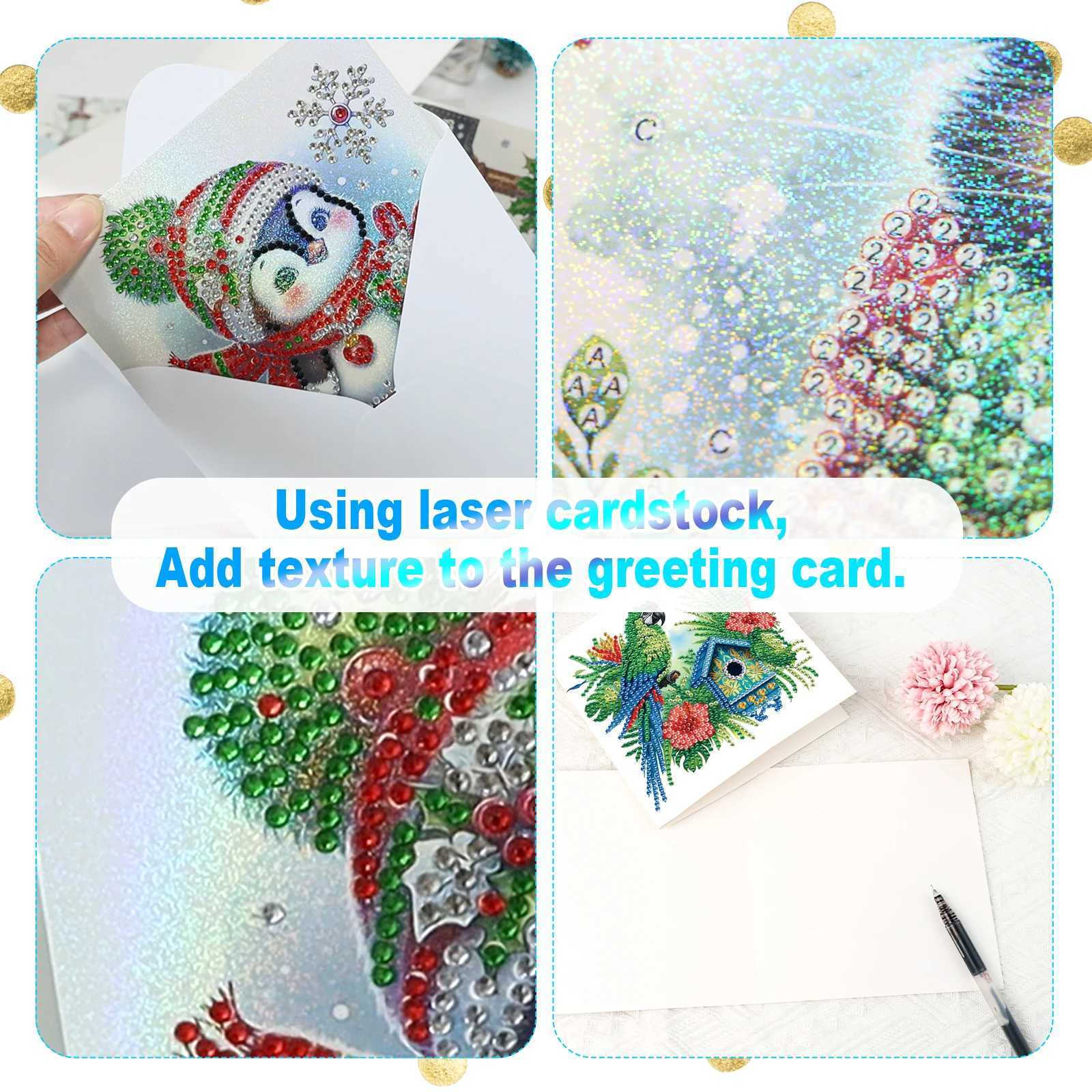 6Pcs Diamond Art Painting Greeting Cards KitsDIY Colorful bird Handmade Festival Greeting Diamond Birthday Creative Cards Gifts G251119