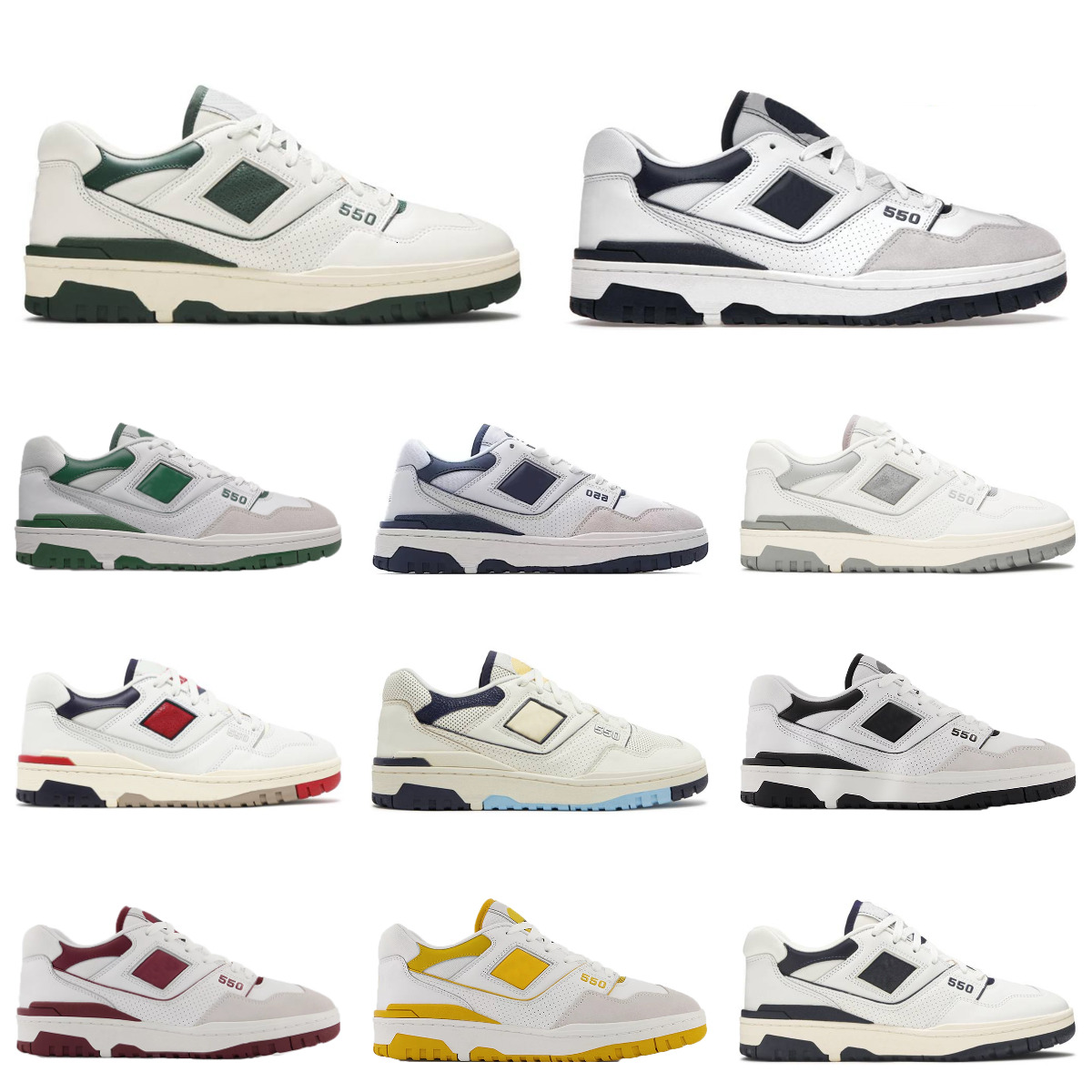 Trainers New Evergreen Sports Shoes Men Women Black White Green Grey Navy RED Cement GS Cream Blue Silver UNC Navy Shadow Rich Paul Designers Outdoor Jogging Sneakers