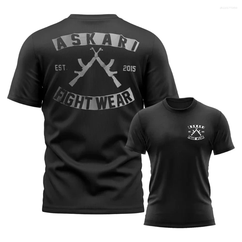 Men's T Shirts Askari Boxing Fighting T-Shirt Summer Sports Fitness Breathable Round Neck Short Sleeve Top For Outdoor Training