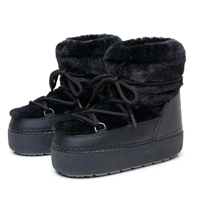 designer shoes Winter New Women's Snow Furry Basic Thick Sole Warm Short Boots with Removable Inner Sock Liner