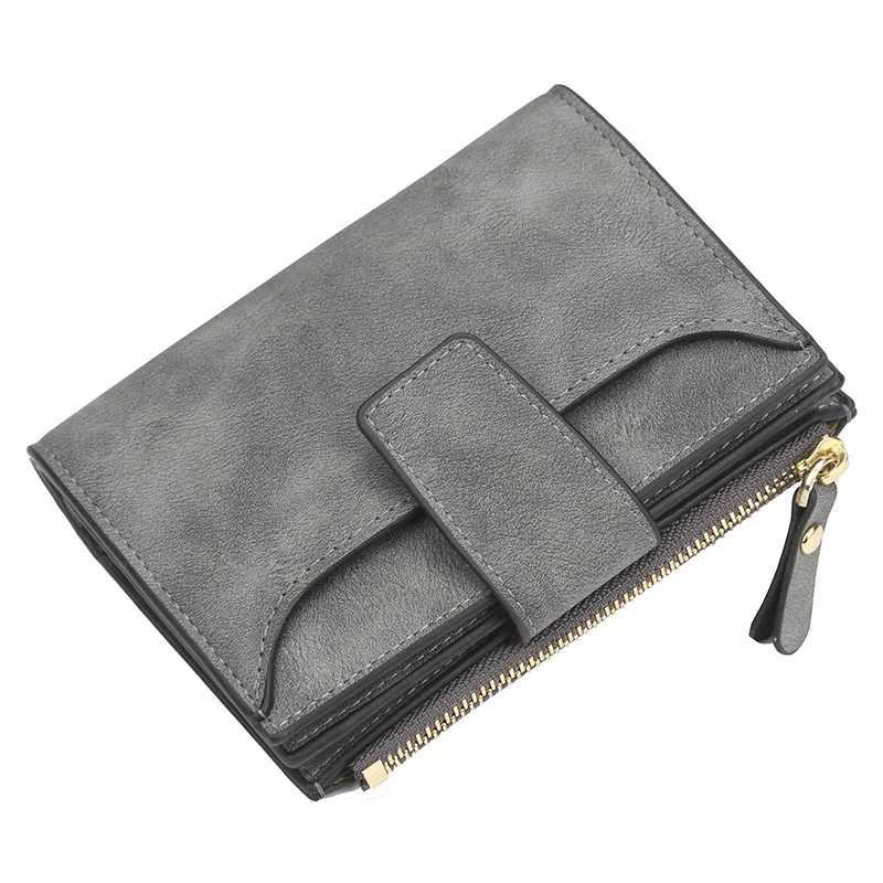 New Short Womens Wallet Card Holder with Zipper Coin Pocket Female Purse Photo Holder Simple Design for GirlsT251119