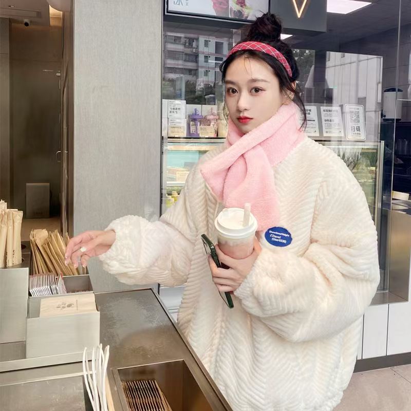 T510 winter scarf ladies thickened girl neck warm autumn and winter Korean style neck protection Western style solid color