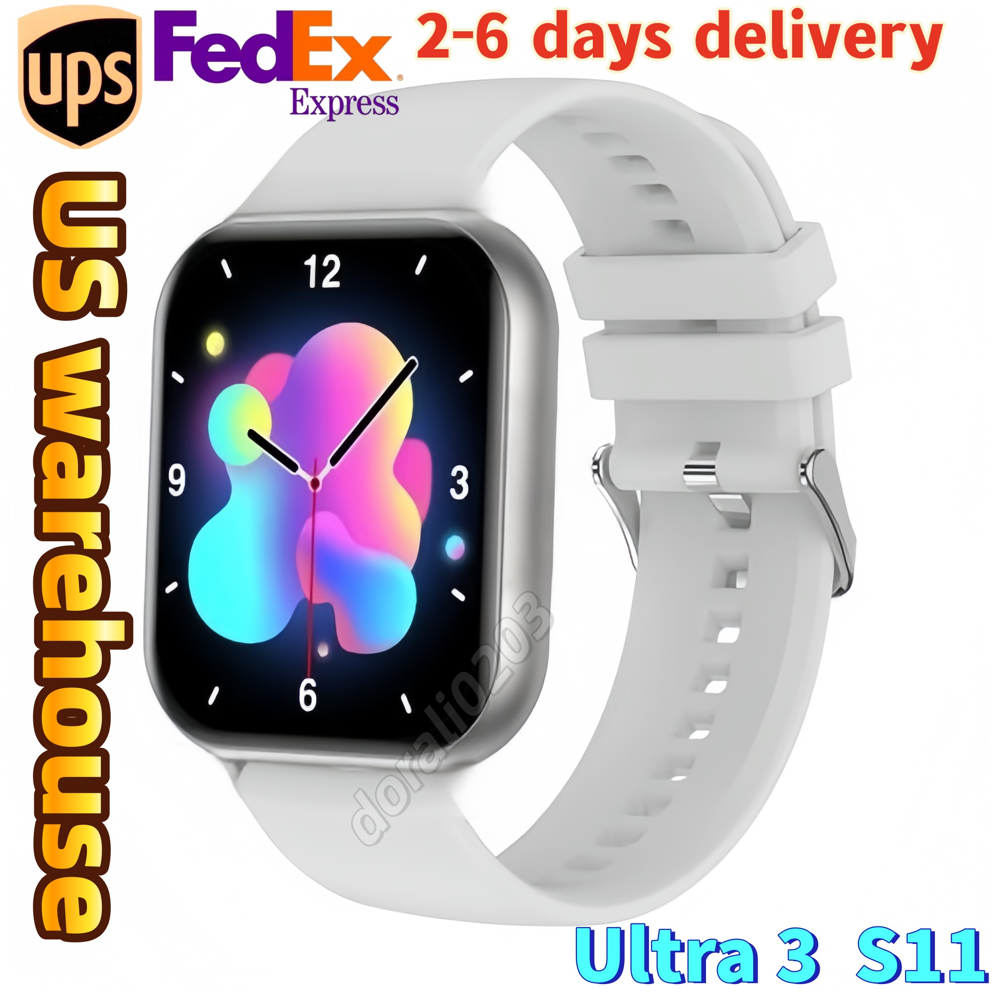 Smart watch Ultra 3 S11 Ultra 2 S10 S9 with high-definition display, long-lasting battery life smartwatch, and multiple functions Android watch US warehouse