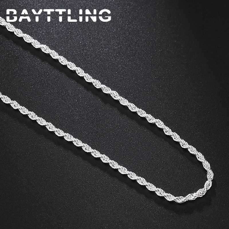 Procter Gambles new 16/18/20/22/24 inch 925 sterling silver 2MM twisted rope chain necklace suitable for women and mens fashionable wedding jewelry gi
