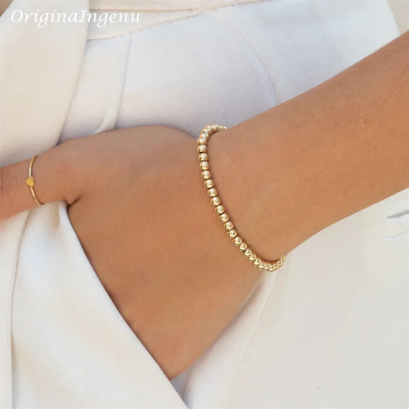 Handmade Gold Beads Bracelet 14K Gold Filled Bracelet Gold Jewelry Boho Bracelets Vintage Boho Women Jewelry 250417