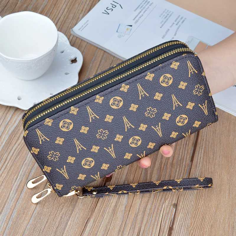 Women Long Wallets Double Zipper Clutches Purse Big Letter Fashion Wristlet Wallet Phone Portfel Damski Card Holder Lady WalletsW251119