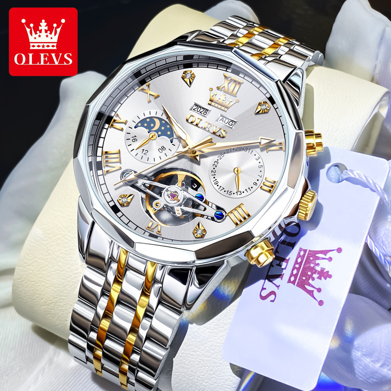 OLEVS Designer Celebrity Endorsed Watches Multi Functional Skeleton Best-selling Luminous Mechanical Watches Watches Men's Watches Free Shipping 