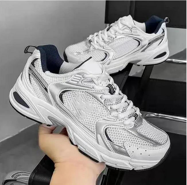 Designer Women Shoes New NBAAAABalance 530 Classic Vintage Mesh Fabric Faux Leather Casual Men's and Women's Running Shoes White Silver Luxury Sports Sneakers
