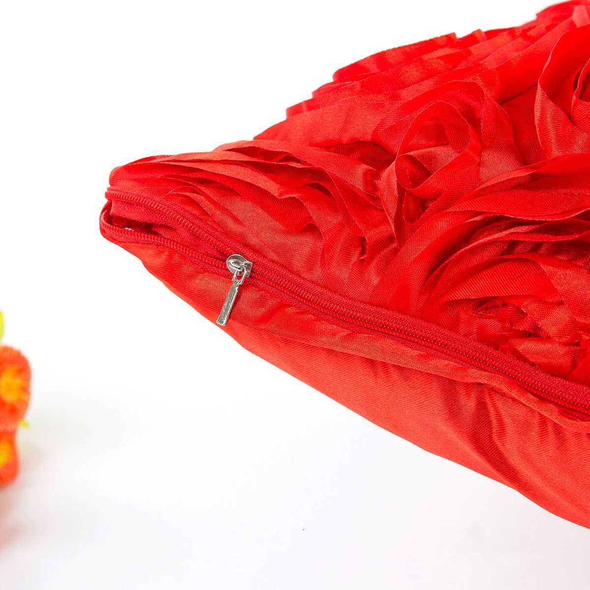 4040CM Fancy Wedding Gift Cushion Cover Hugging Cover 3D Rose Flower Hotel Soft Red Cushion CoverM251119