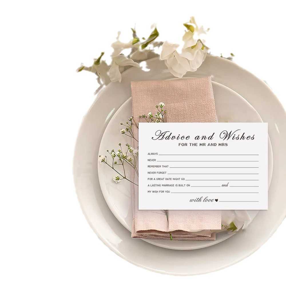 50Pcs Advice Cards Note Marriage Advice Reception Decor Wedding Well es Cards for Bride and Groom Newlyweds Bridal Shower G251119