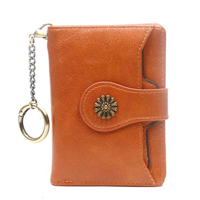 Fashion Leather Wallet For Women Retro Short Bifold Female Purse With Detachable Credit Card Holder Key Chain Zipper Coin PocketT251119